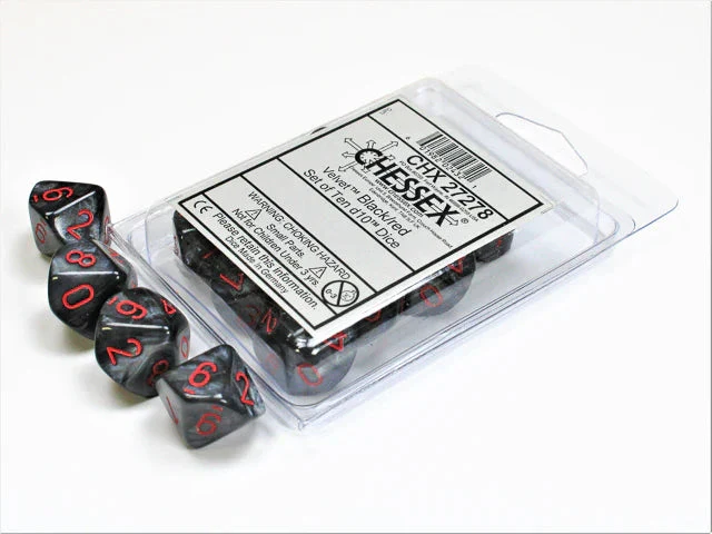 Chessex - 10D10 - Velvet - Black/Red