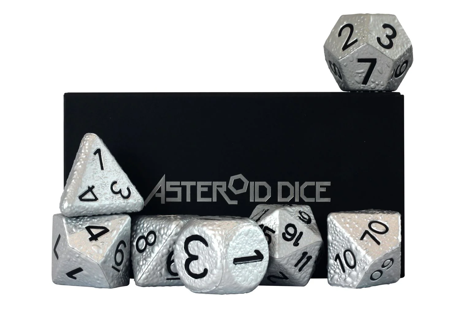 Asteroid Dice - Silver Dice Set