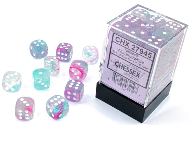 Nebula® 12mm d6 Wisteria/white Luminary™ Dice Block™ (36 dice)