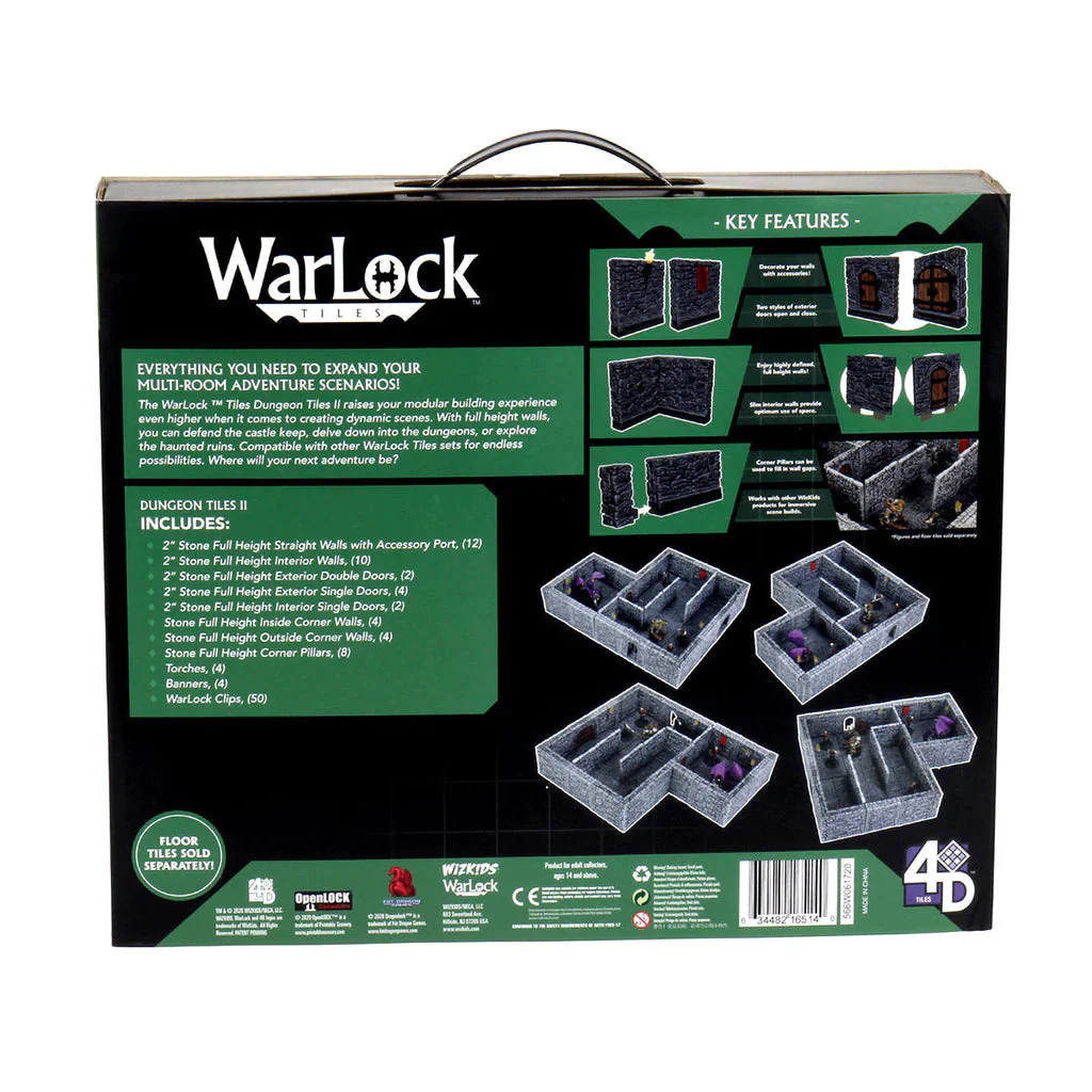 Warlock Tiles: Dungeon Tiles II Full Height Stone Walls - Image 2