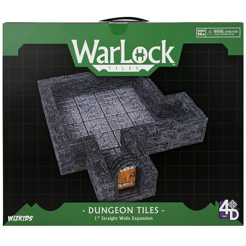Warlock Tiles: Expansion Pack - 1" Dungeon Straight Walls